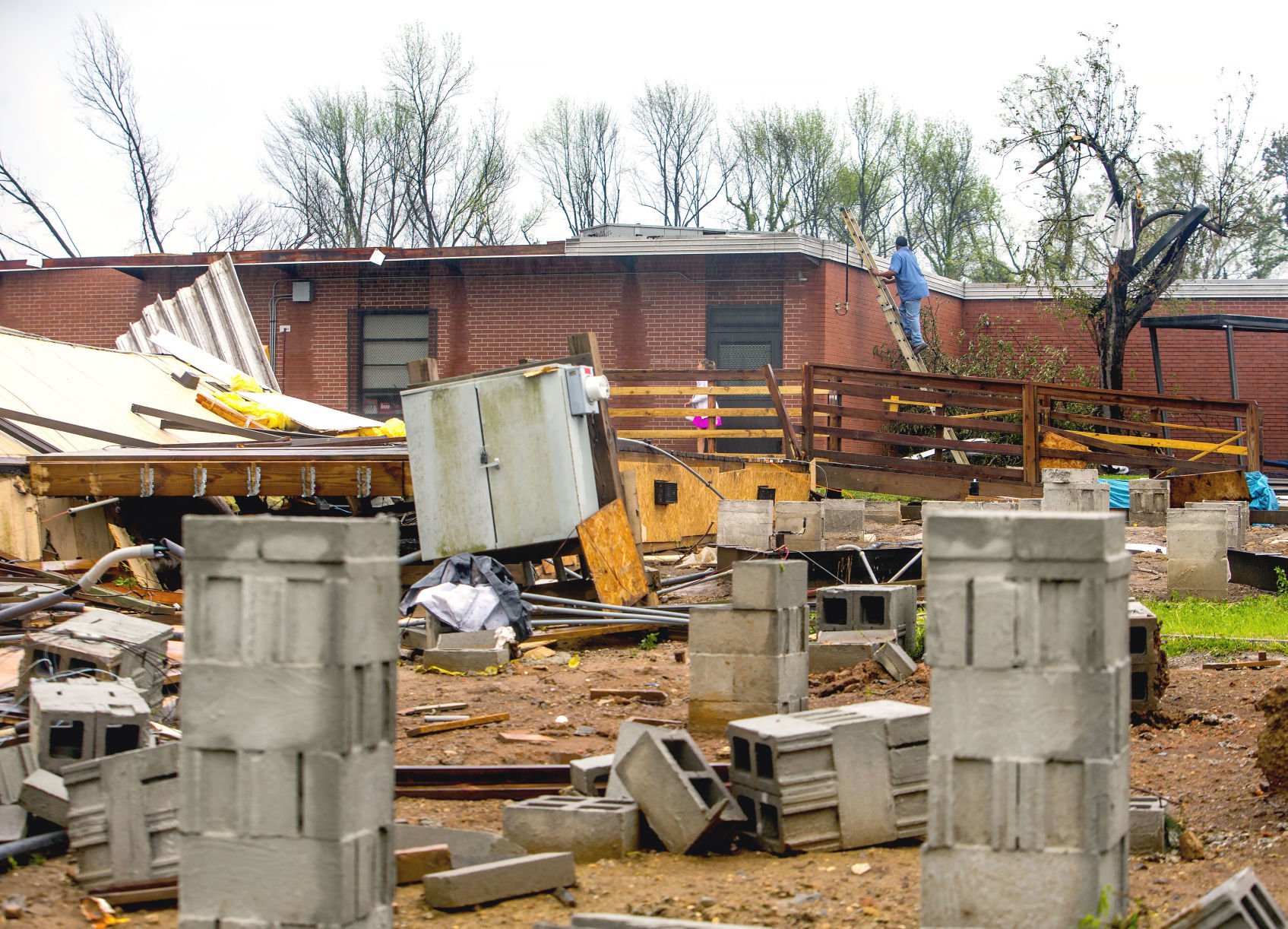 Tornado: Hampton Elementary portable classroom foundation